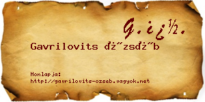 Gavrilovits Özséb névjegykártya